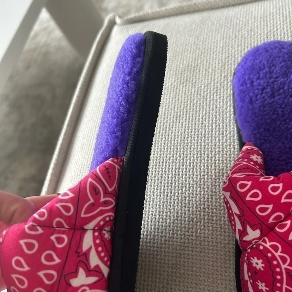 NWT! ARIZONA LOVE Paradise Shearling Printed Slides w/ Tags Size 42